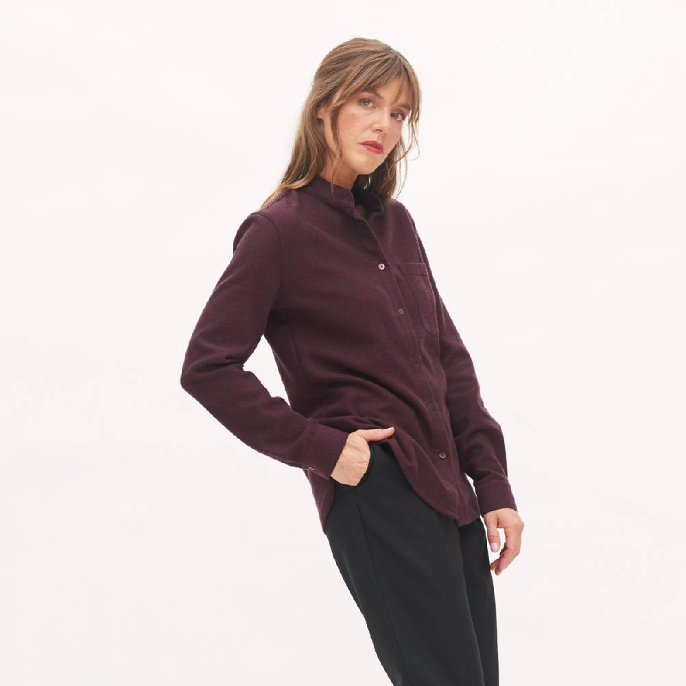 LIVING CRAFTS ANCY - Flanellhemd - Aubergine 50% Rabatt für begrenzte Zeit