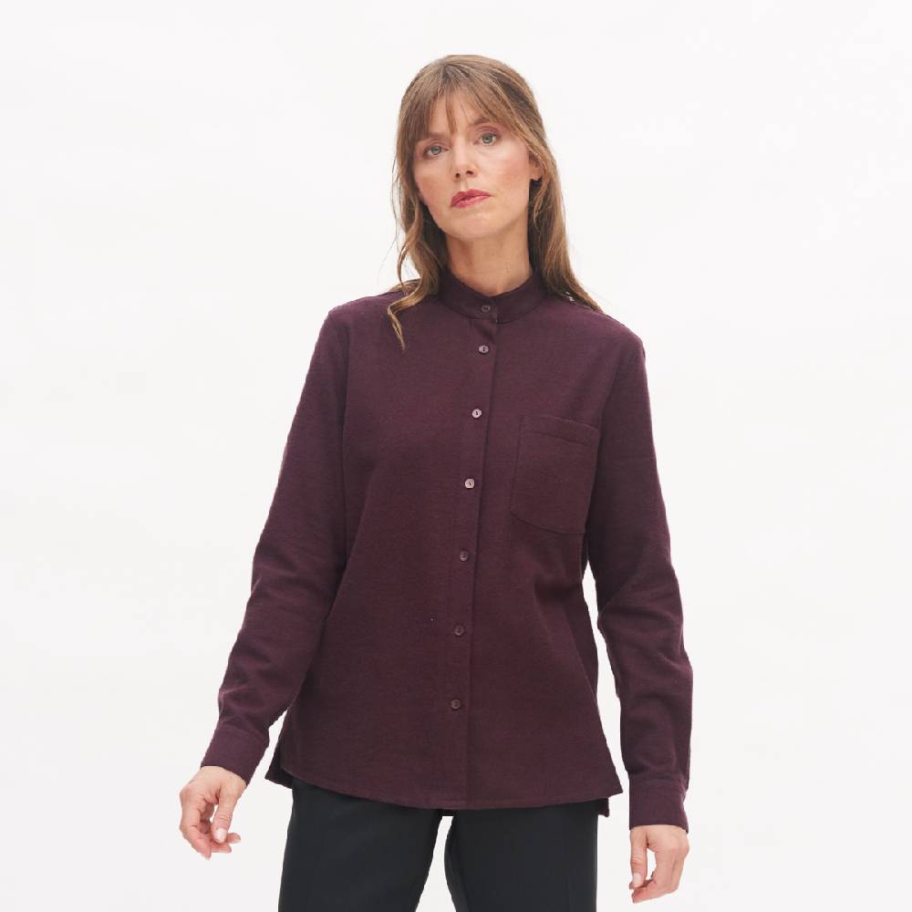 LIVING CRAFTS ANCY - Flanellhemd - Aubergine 50% Rabatt für begrenzte Zeit