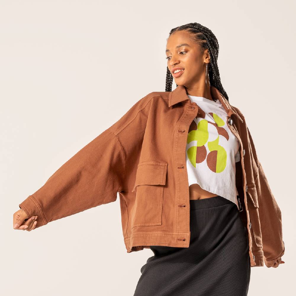 LIVING CRAFTS DAFNE - Jeansjacke - Brown Meist gekauft