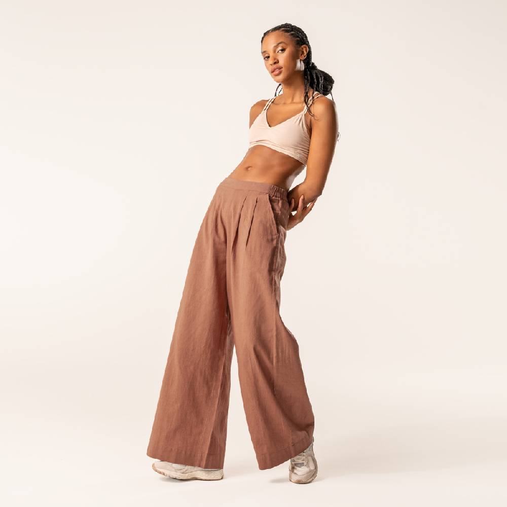LIVING CRAFTS DUYEN - Weite Bundfaltenhose - Brown Limitierter Zeitrabatt