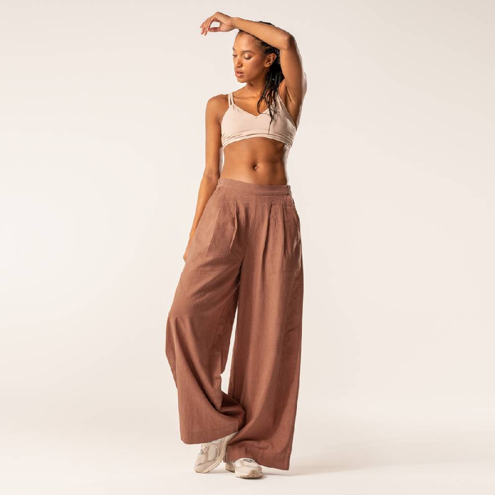LIVING CRAFTS DUYEN - Weite Bundfaltenhose - Brown Limitierter Zeitrabatt