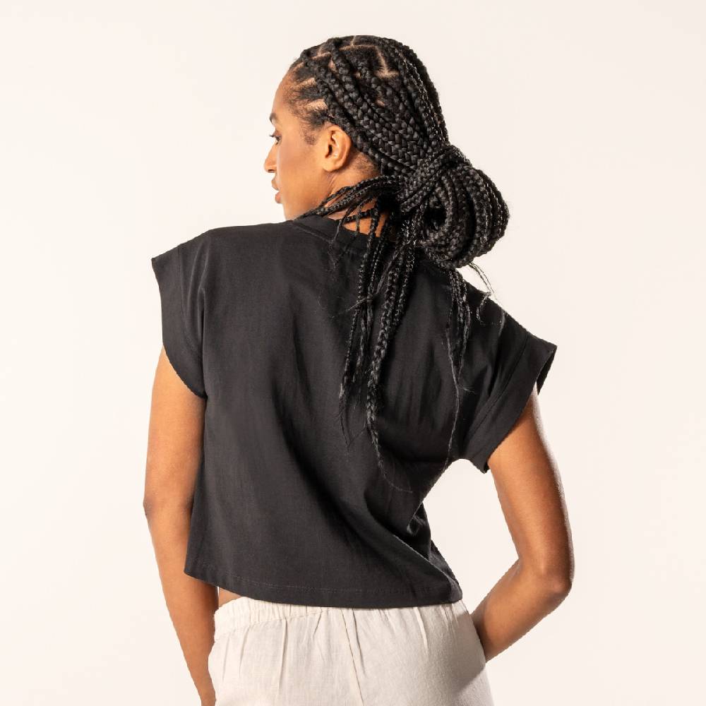 LIVING CRAFTS DANBI - Boxy T-Shirt - Black Exklusivangebot