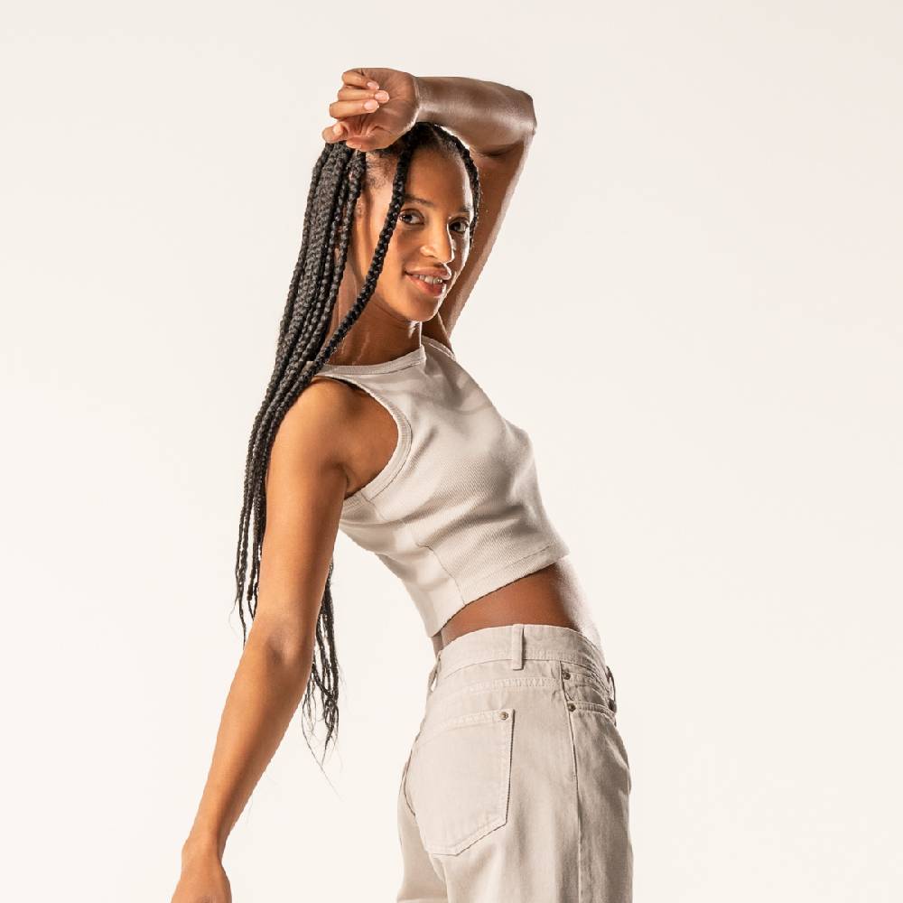 LIVING CRAFTS DEMI - Ripp-Crop-Top - Sand Saisonschlussverkauf