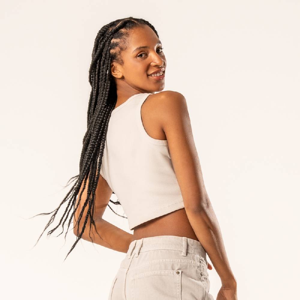 LIVING CRAFTS DEMI - Ripp-Crop-Top - Sand Saisonschlussverkauf