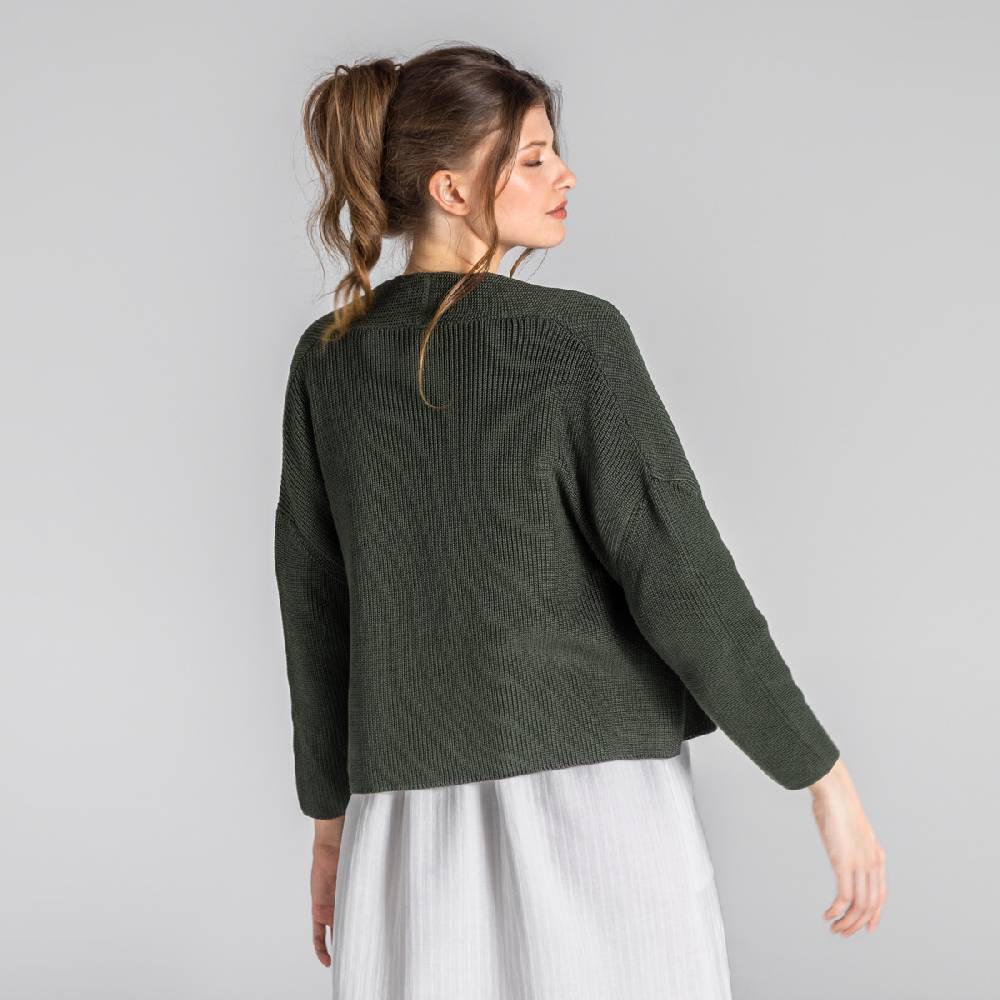 LIVING CRAFTS BINE - Strickjacke - Dark Khaki Lagerräumung