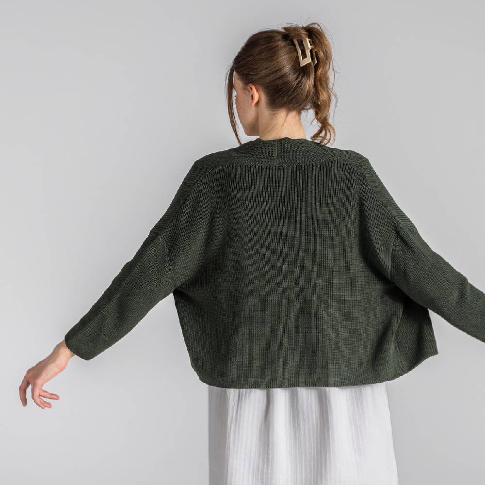 LIVING CRAFTS BINE - Strickjacke - Dark Khaki Lagerräumung