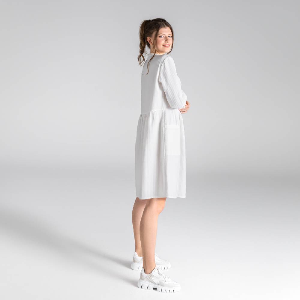 LIVING CRAFTS BLOSWEN - Seersucker Kleid - White Heißer Verkauf