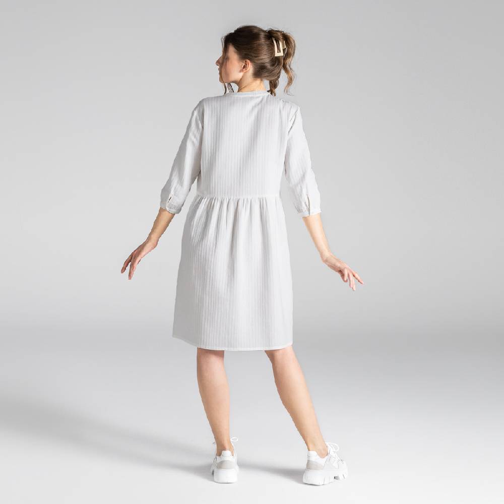LIVING CRAFTS BLOSWEN - Seersucker Kleid - White Heißer Verkauf