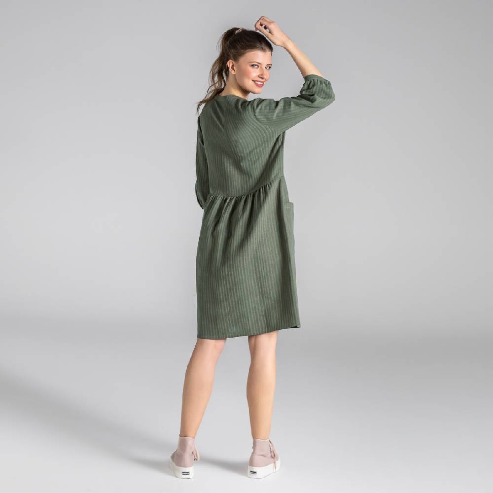 LIVING CRAFTS BLOSWEN - Seersucker Kleid - Khaki Top Angebot