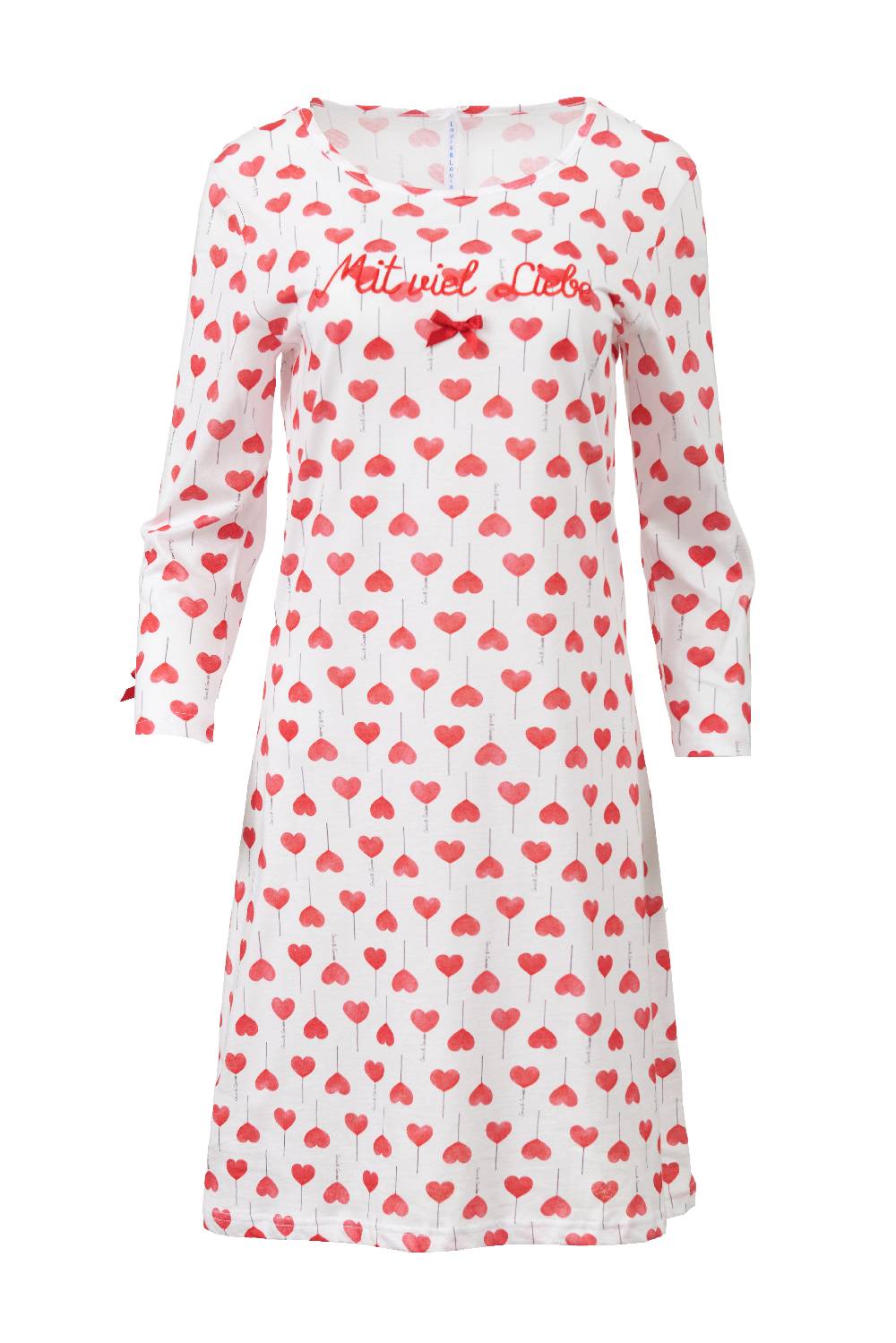 Louis & Louisa Nachthemd Damen Basic "Mit viel Liebe", Herz allover Schlussverkauf