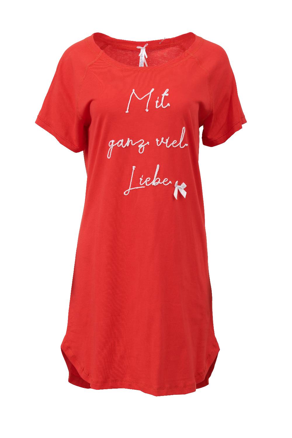 Louis & Louisa Nachthemd Damen Oversize "Mit viel Liebe", poppy red Günstiger Verkauf