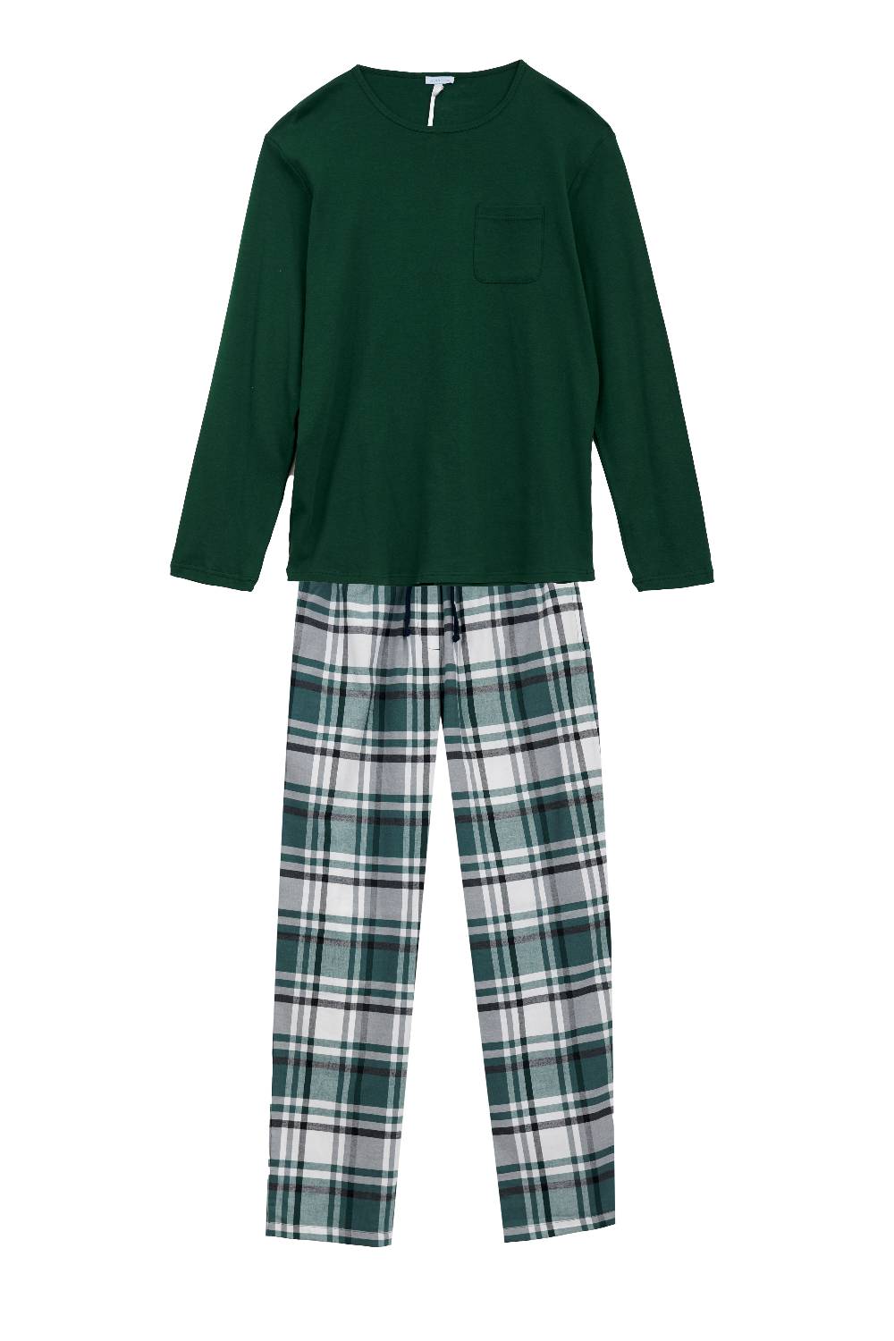 Louis & Louisa Pyjama Herren mit Tasche, grün/ Flanell Neuheiten