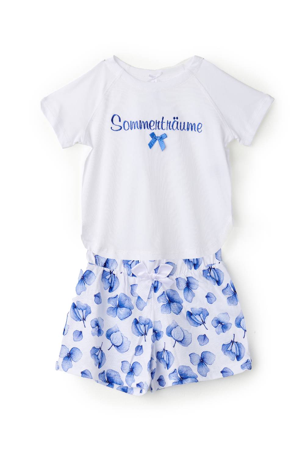 Louis & Louisa Short-Set Kinder "Sommerträume" weiß / blau allover Bis zu 60% Rabatt