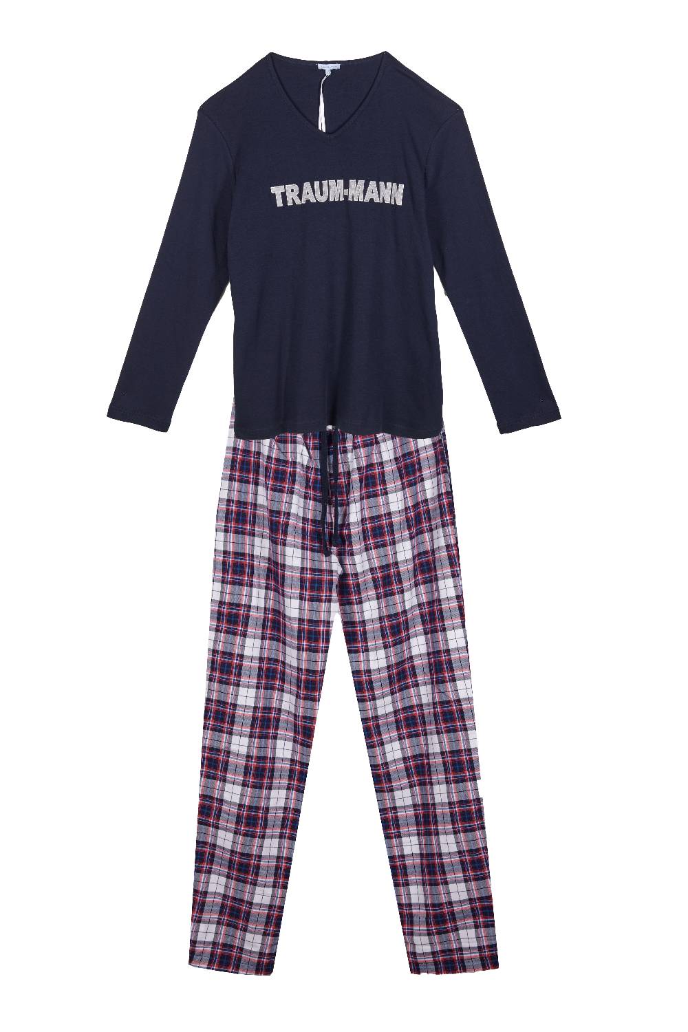Louis & Louisa Pyjama Herren "Traummann", dunkelblau / flanell Fabrikpreis