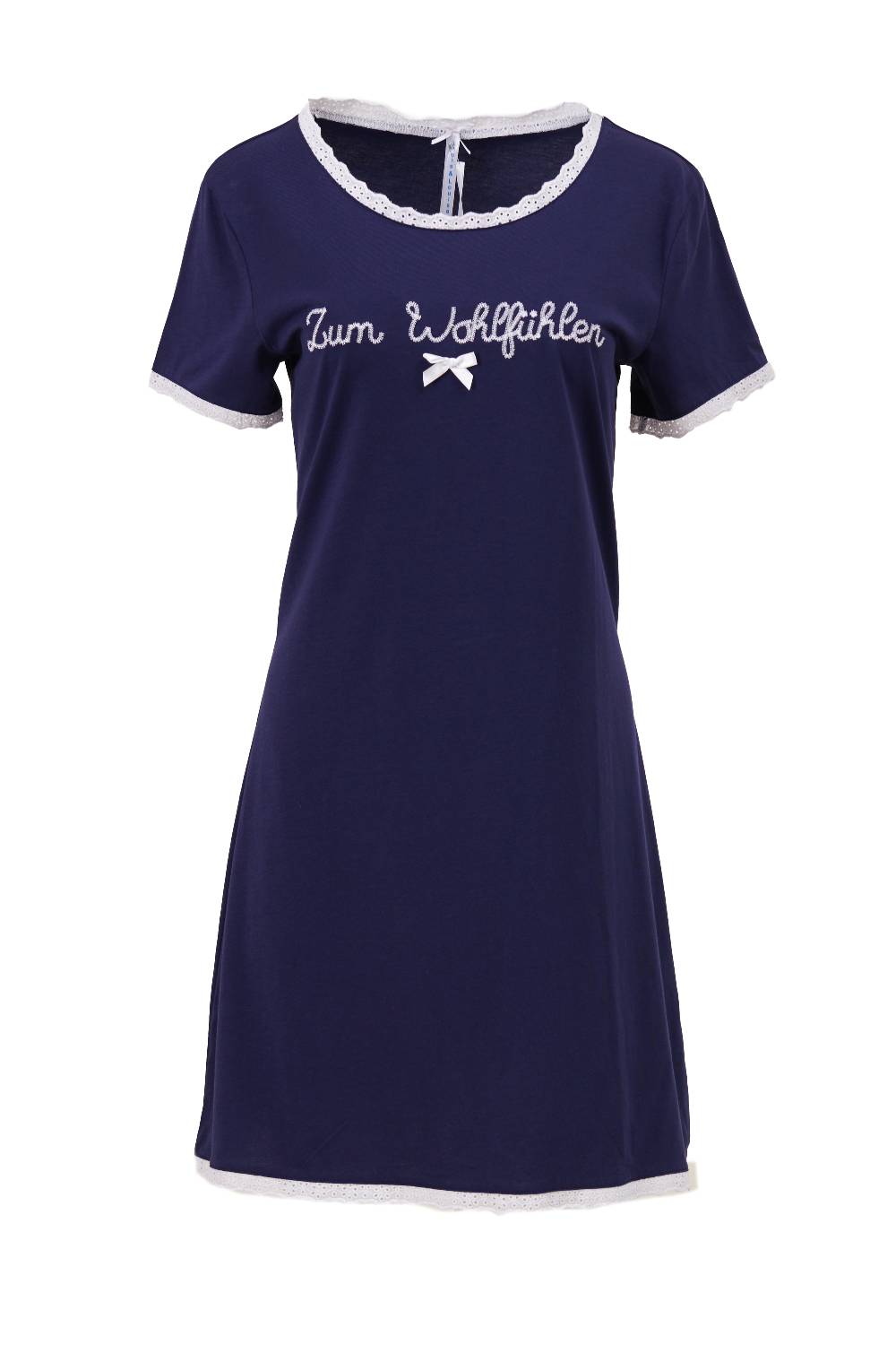 Louis & Louisa Nachthemd Damen Basic "Zum Wohlfühlen", blau Flash Sale