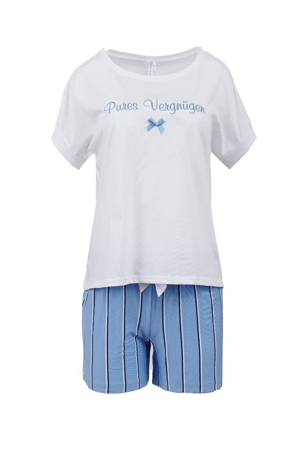 Louis & Louisa Short-Set Damen "Pures Vergnügen", weiß/ blau gestreift Online Shopping