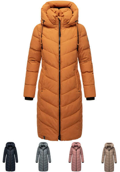 Marikoo Navahoo Sahnekatzi Damen lange Winter Steppjacke