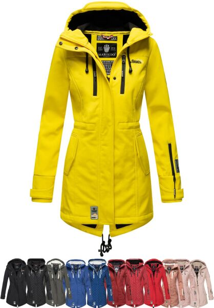 Marikoo Zimtzicke Damen lange Softshell Jacke Valentinstagsangebot