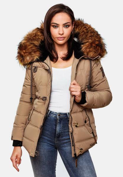 Marikoo Navahoo Zoja Damen gespteppte Jacke mit Teddyfell Angebote