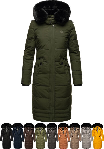 Marikoo Navahoo Fahmiyaa Damen lange Winterjacke mit Kapuze
