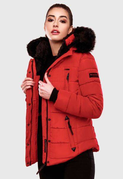 Marikoo Lotusblüte warme Damen Winterjacke gesteppt mit Kunstfell Nur für heute