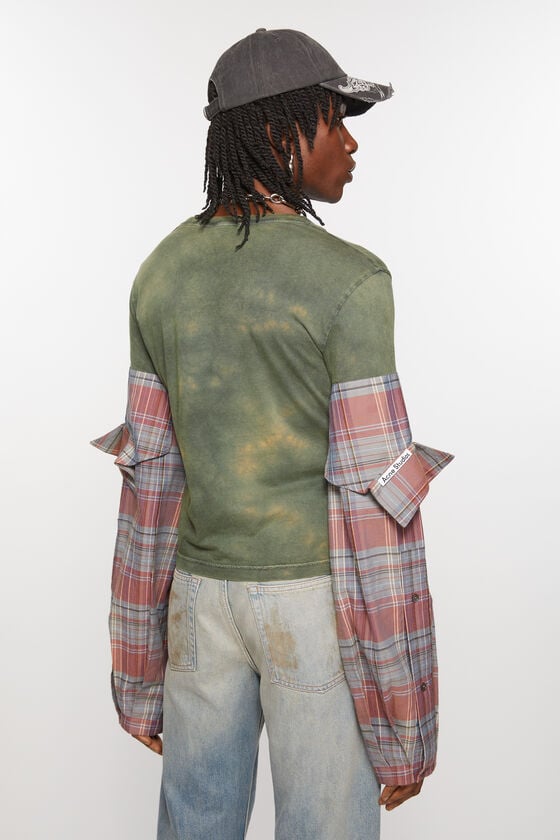 Acne Studios T-Shirt mit Flanellärmeln Versandkostenfrei