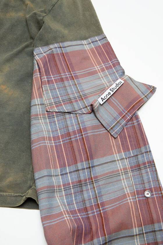 Acne Studios T-Shirt mit Flanellärmeln Versandkostenfrei