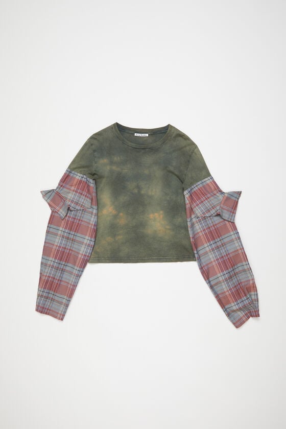 Acne Studios T-Shirt mit Flanellärmeln Versandkostenfrei