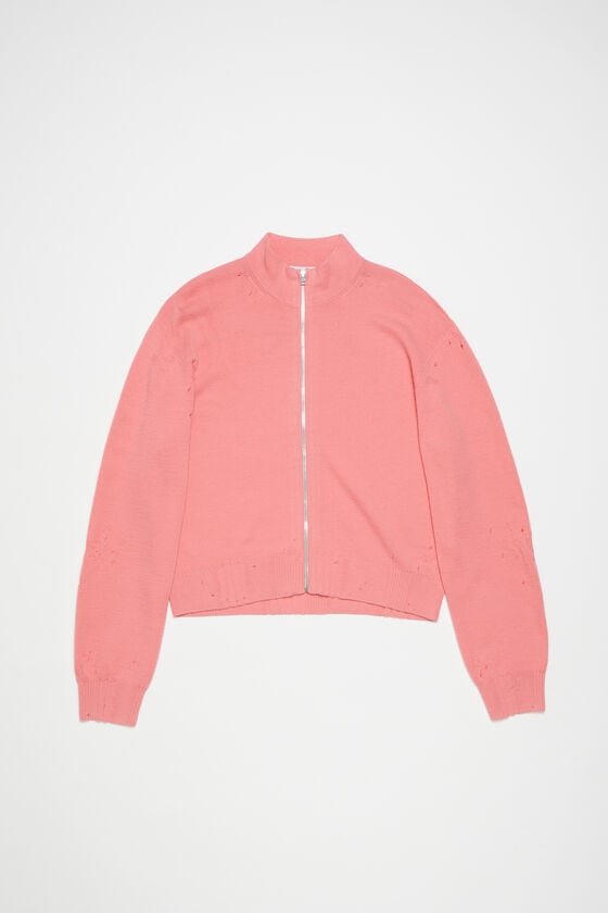 Acne Studios Strickjacke mit Reißverschluss im Used-Look Tiefpreis