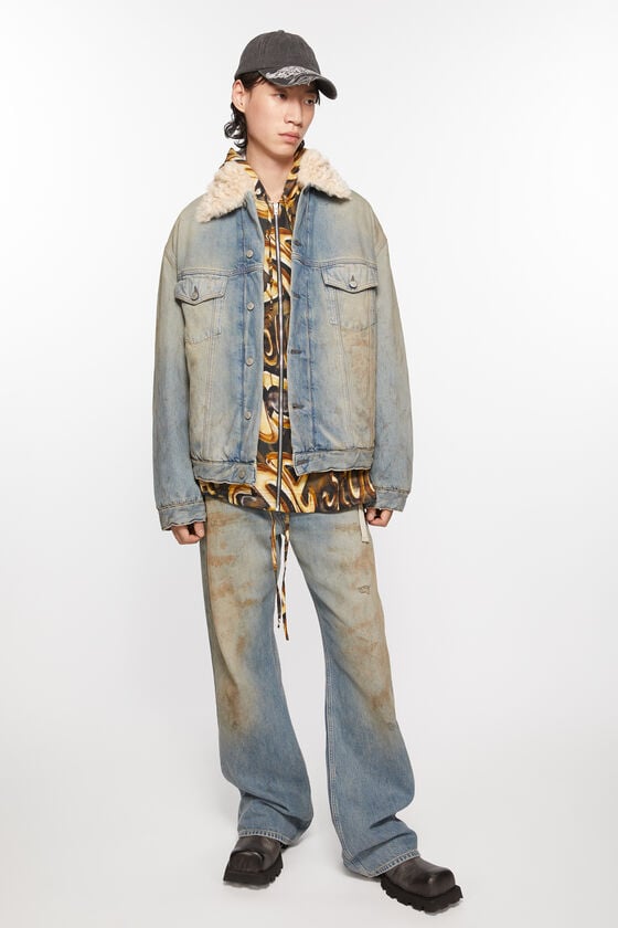 Acne Studios Jacke mit Jeanspelzbesatz - Oversize-Passform Outlet