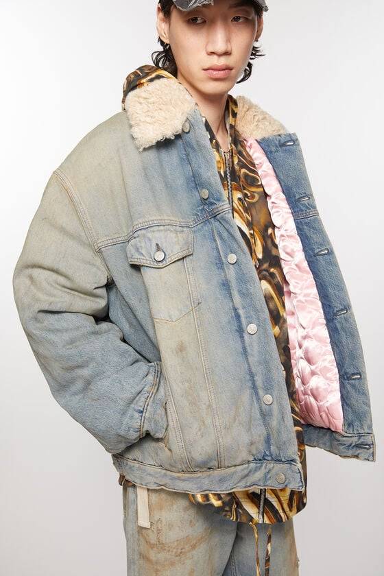 Acne Studios Jacke mit Jeanspelzbesatz - Oversize-Passform Outlet