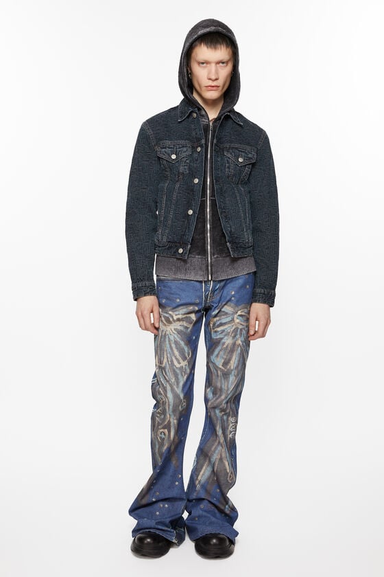 Acne Studios Jeansjacke - Normale verkürzte Passform Verkauf