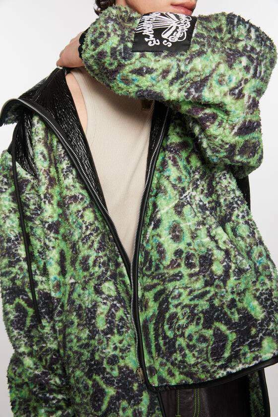 Acne Studios Bedruckte Fleece-Kapuzenjacke Blitzverkäufe
