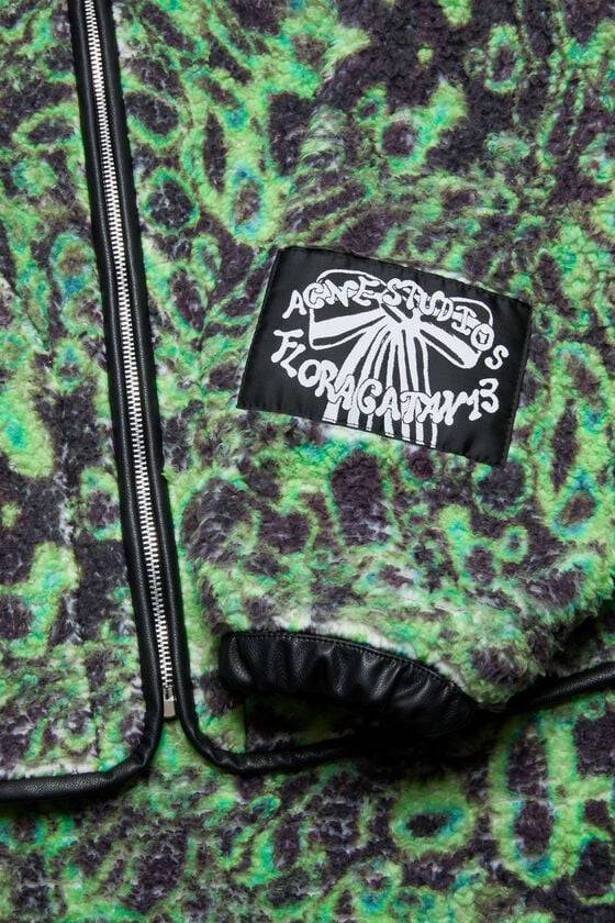 Acne Studios Bedruckte Fleece-Kapuzenjacke Blitzverkäufe