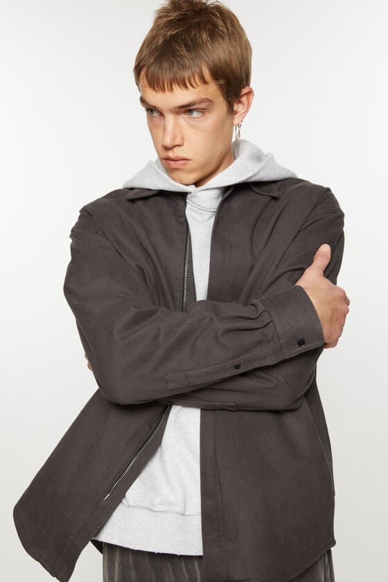 Acne Studios Twill Zipper Overshirt Jacke Limitierter Zeitrabatt