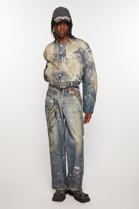 Acne Studios Gecroppte Denimjacke Günstig kaufen