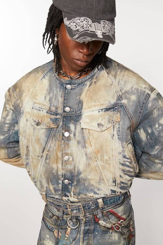 Acne Studios Gecroppte Denimjacke Günstig kaufen