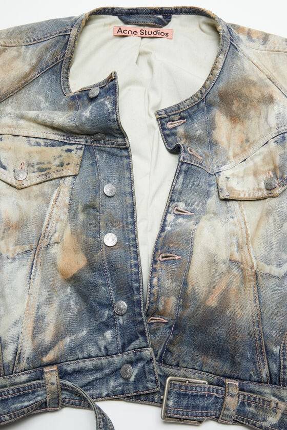 Acne Studios Gecroppte Denimjacke Günstig kaufen