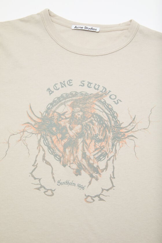 Acne Studios Bedrucktes T-Shirt – Körperbetonte Passform Im Verkauf