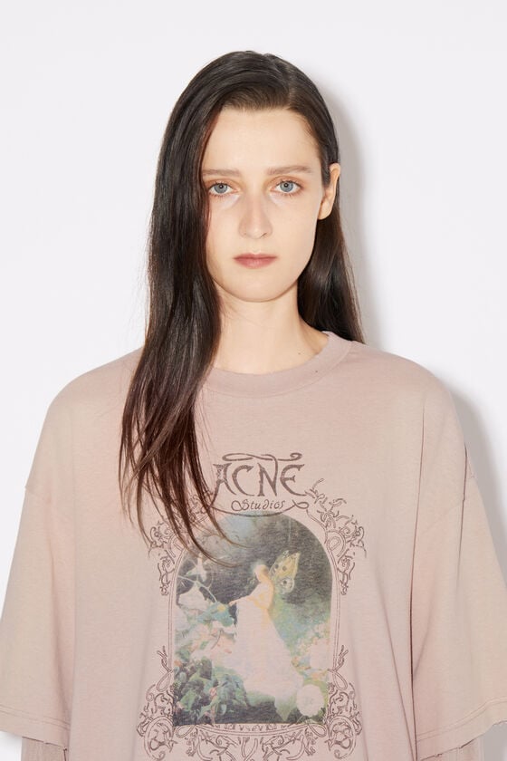 Acne Studios Mehrlagiges T-Shirt mit Logo Großer Ausverkauf