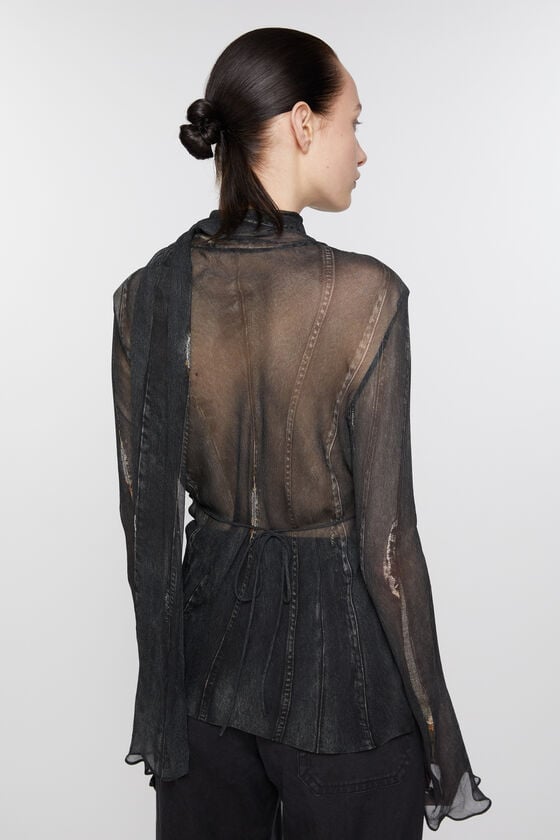 Acne Studios Bluse aus Crêpe mit Schal Saisonschlussverkauf