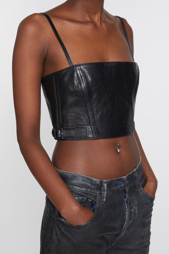 Acne Studios Leather bustier top Laufsteg-Show Online Outlet