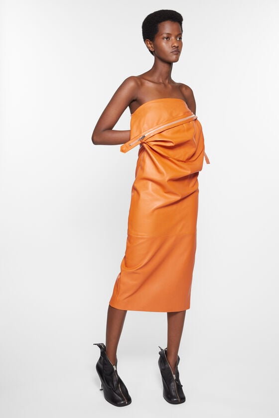 Acne Studios Leather zipper tape dress Laufsteg-Show Kostenloser Versand