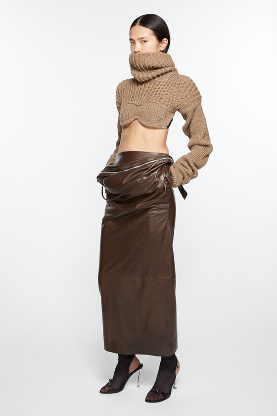 Acne Studios Leather zipper tape skirt Laufsteg-Show im Angebot