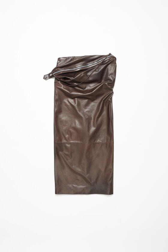 Acne Studios Leather zipper tape skirt Laufsteg-Show im Angebot