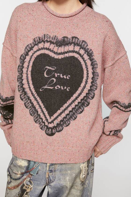 Acne Studios Bedruckter Pullover aus Wollmischung 50% Rabatt mit kostenlosem Versand