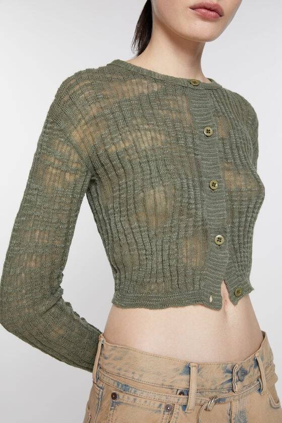 Acne Studios Strickjacke aus breitem Rippstrick Online