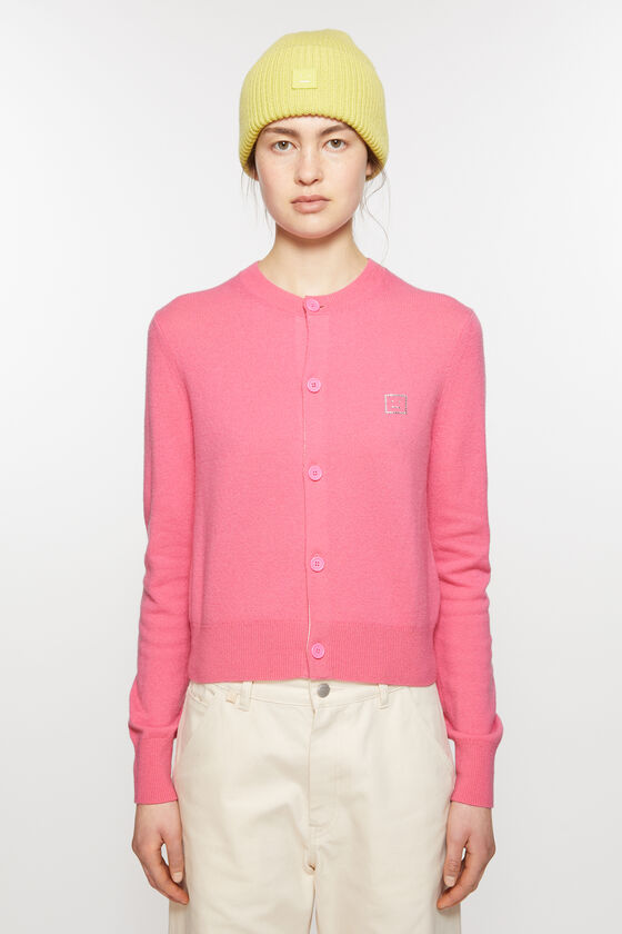 Acne Studios Verzierte Face-Logo-Strickjacke Kostenloser Versand