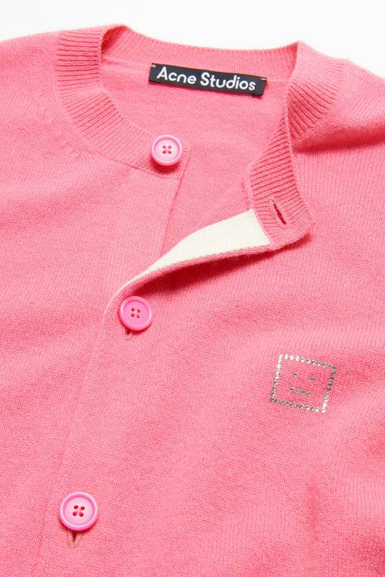 Acne Studios Verzierte Face-Logo-Strickjacke Kostenloser Versand