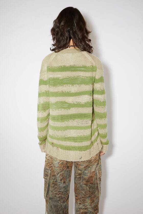 Acne Studios Distressed stripe cardigan Online Shopping